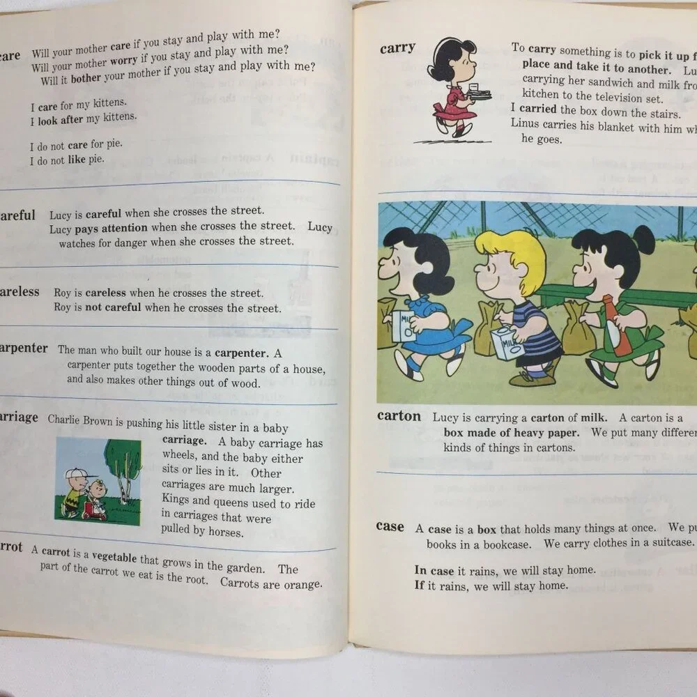 Vintage 1973 Peanuts The Charlie Brown Dictionary Incomplete Set Volumes 1-5 & 7